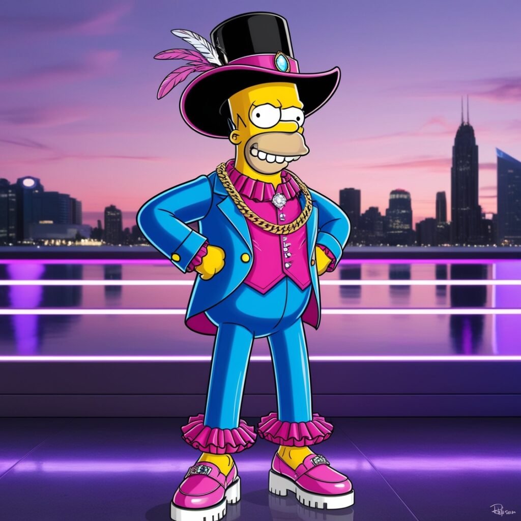 leonardo_phoenix_homer_simpson_dressed_in_a_flashy_brightly_co_1_7e4fd86a-0b5d-4916-9aa0-ed5bdb446abd